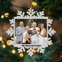 Family - Custom Photo Family Snowflakes - Personalized Custom Shaped Acrylic Ornament