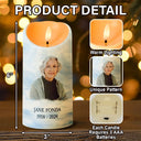 Christmas,Memorial,Custom Photo,Sad - Custom Photo In Loving Memory Of A Life So Beautifully Lived - Personalized Flameless LED Candle