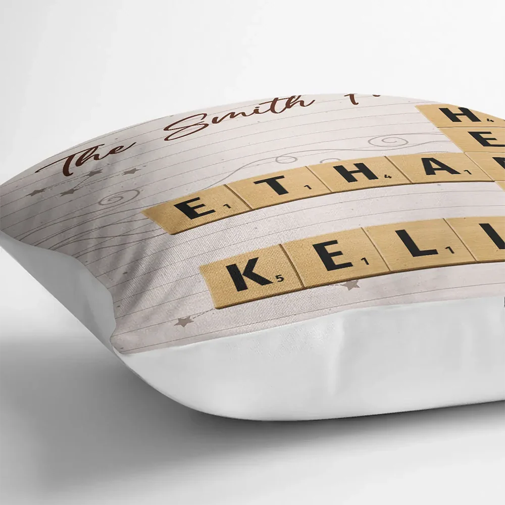 Family - Family Love Crossword Scrabble - Personalized Pillow