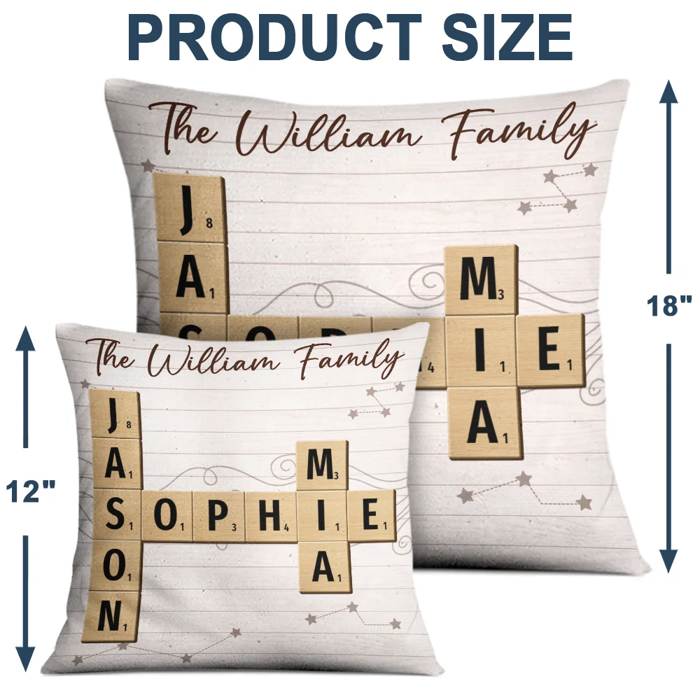 Family - Family Love Crossword Scrabble - Personalized Pillow