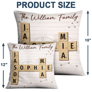Family - Family Love Crossword Scrabble - Personalized Pillow
