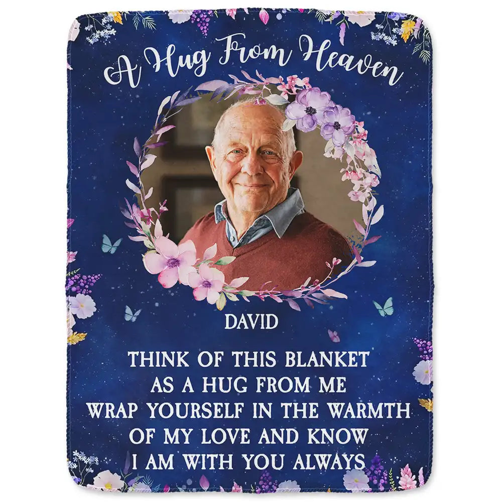 Memorial - Custom Photo Wrap Yourself In The Warmth Of My Love - Personalized Fleece Blanket, Sherpa Blanket