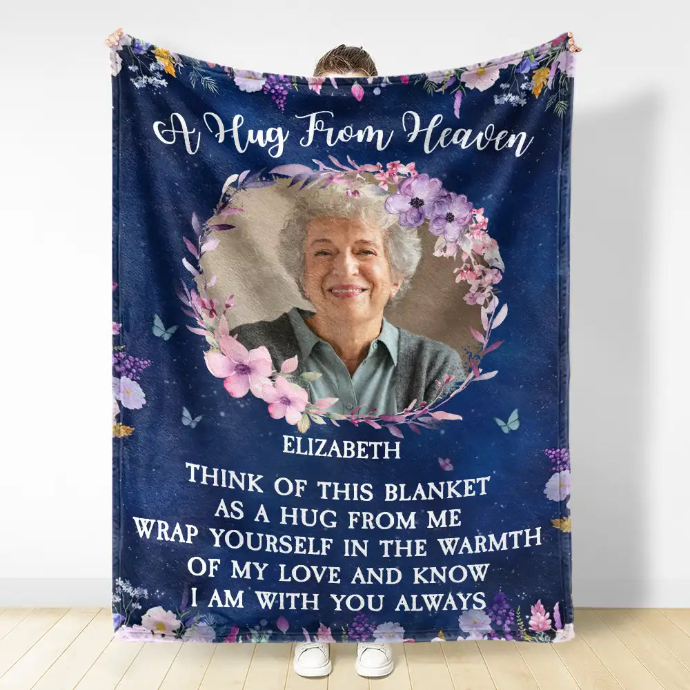 Memorial - Custom Photo Wrap Yourself In The Warmth Of My Love - Personalized Fleece Blanket, Sherpa Blanket