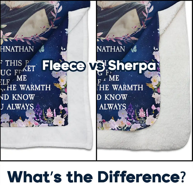 Memorial - Custom Photo Wrap Yourself In The Warmth Of My Love - Personalized Fleece Blanket, Sherpa Blanket