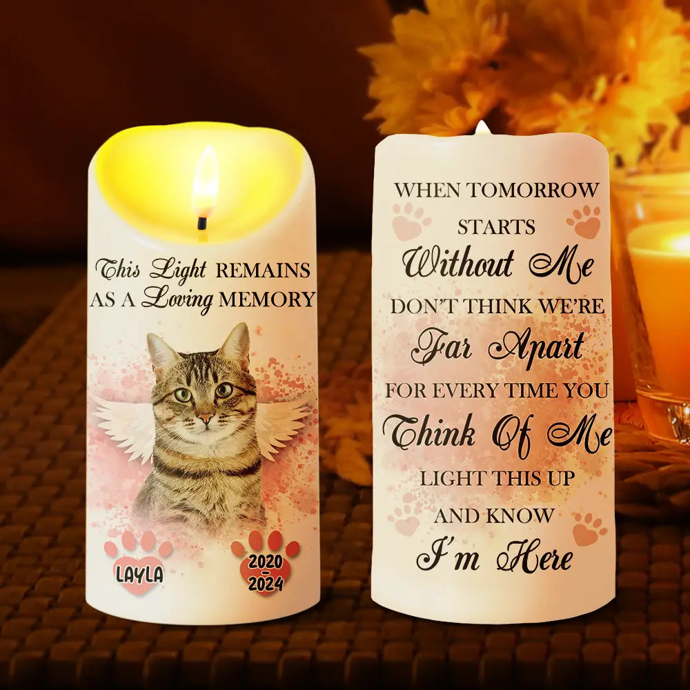 Pet Lovers - Custom Photo Light This Up And Know I'm Here - Personalized Flameless LED Candle