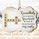 Gift For Grandma, Gift For Grandpa
 - Grandkids Fill A Space In Your Heart Crossword Scrabble - Personalized Medallion Wooden Ornament