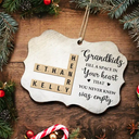 Gift For Grandma, Gift For Grandpa
 - Grandkids Fill A Space In Your Heart Crossword Scrabble - Personalized Medallion Wooden Ornament