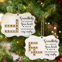 Gift For Grandma, Gift For Grandpa
 - Grandkids Fill A Space In Your Heart Crossword Scrabble - Personalized Medallion Wooden Ornament