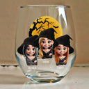 Halloween,Gift For Bestie,Happy - Halloween Besties Sugar & Spice - Personalized Stemless Wine Glass
