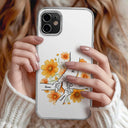 Gift For Mother,Gift For Grandma,Gift For Women,Love - Hand In Hand Birth Flower Grandma Mom - Personalized Clear Phone Case