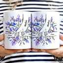 Gift For Grandma, Gift For Mother, Love, Happy - Hand In Hand Birth Flower Grandma Mom - Personalized White Edge-to-Edge Mug