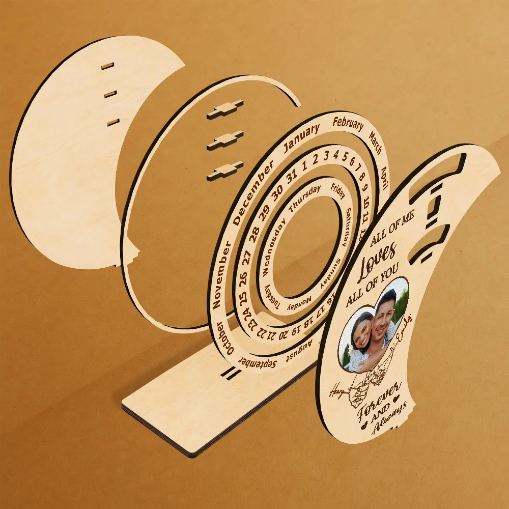 Christmas, Gift For Couples, Happy - Hand In Hand Forever And Always - Personalized Spinning Perpetual Desk Calendar