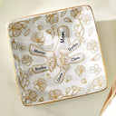 Gift For Wife, Gift For Mother, Gift For Grandma, Love - Hand In Hand Mom Grandma Nacre Effect - Personalized Ring Dish