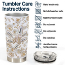 Gift For Wife, Gift For Mother, Gift For Grandma, Love - Hand In Hand Mom Grandma Nacre Effect - Personalized Tumbler