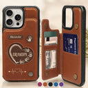 Gift For Father,Dad,Children - Hand Prints Dad Grandpa - Personalized Leather Flip Wallet Phone Case
