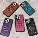 Gift For Father,Dad,Children - Hand Prints Dad Grandpa - Personalized Leather Flip Wallet Phone Case
