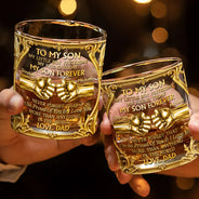 Dad - Sons,Gift For Son,Non-Eng,Icon,Inspirational - Hand Punch To My Son - Personalized Whiskey Glass