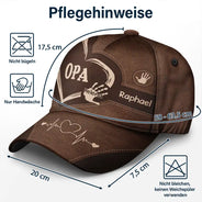 Gift For Yourself,Gift For Women,Gift For Men,Gift For Mother,Gift For Uncle,Gift For Aunt,Gift For Father,Gift For Grandma,Gift For Grandpa,Love,German - Handabdrücke Von Opa Papa Und Kindern - Personalisierte Klassische Kappe
