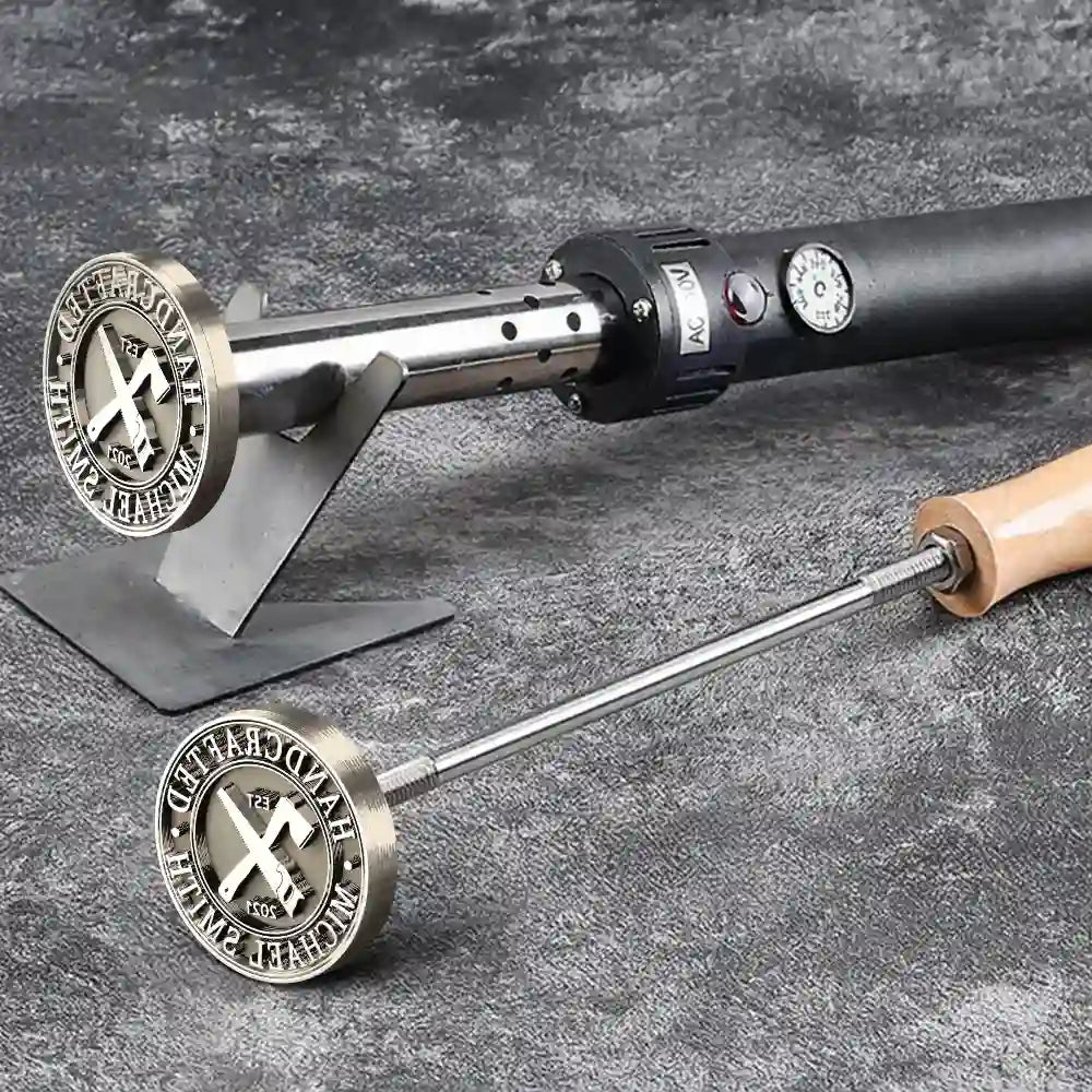 Happy, Gift For Yourself, Gift For Women, Gift For Men, Grilling - Handcrafted By - Personalized Grilling Branding Stamp