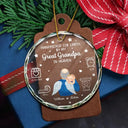 Gift For Grandparents,Gift For Grandpa,Gift For Grandma,Love,New baby,Family - Handpicked For Earth By My Great Grandma Granpa In Heaven - Personalized Circle Glass Ornament