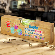 Gift For Father,Gift For Grandpa,Top Market,Icon,Grateful - Handprints Pawprints You Are Loved Beyond Measure - Personalized Bottle Opener Wood Level