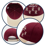 Gift For Father,Gift For Grandpa,Happy,Icon - Handprints This Papa Grandpa Belongs To - Personalized Embroidered Two Tone Cap