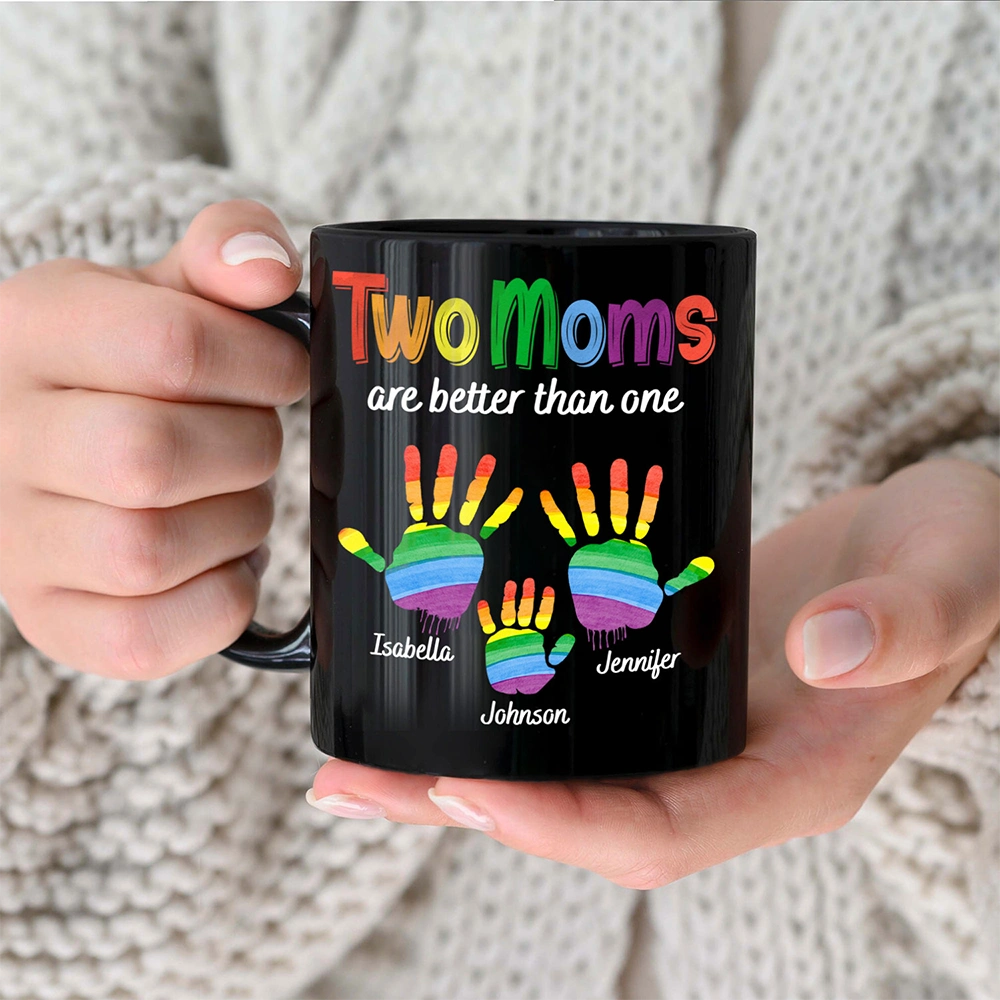 Gift For Couples,Gift For Husband,Gift For Wife,Gift For Boyfriend,Gift For Girlfriend,LGBT,Parents,Gift For Mother,Gift For Grandpa,Gift For Father,Grandpa - Grandkids,Dad - Children,Gift For Grandma,Mom - Children,Grandma - Grandkids,Dog Lovers,Dog Mom,Dog Dad,Dog Couple,Cat Lovers,Cat Mom,Cat Dad,Cat Couple,Pet Lovers,Pet Mom,Pet Dad,Pet Couple,Family,Love - Handprints Two Are Better Than One - Personalized Black Mug