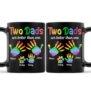 Gift For Couples,Gift For Husband,Gift For Wife,Gift For Boyfriend,Gift For Girlfriend,LGBT,Parents,Gift For Mother,Gift For Grandpa,Gift For Father,Grandpa - Grandkids,Dad - Children,Gift For Grandma,Mom - Children,Grandma - Grandkids,Dog Lovers,Dog Mom,Dog Dad,Dog Couple,Cat Lovers,Cat Mom,Cat Dad,Cat Couple,Pet Lovers,Pet Mom,Pet Dad,Pet Couple,Family,Love - Handprints Two Are Better Than One - Personalized Black Mug