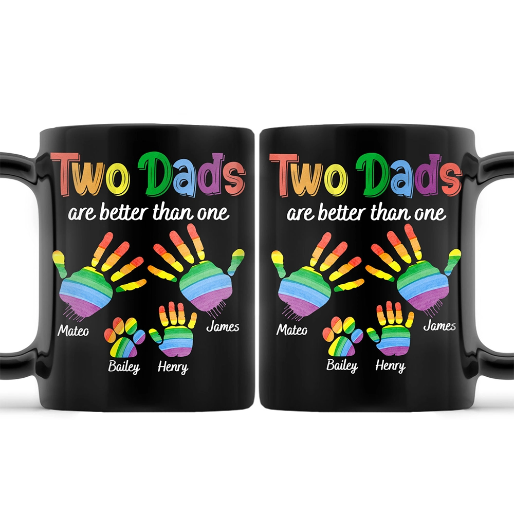 Gift For Couples,Gift For Husband,Gift For Wife,Gift For Boyfriend,Gift For Girlfriend,LGBT,Parents,Gift For Mother,Gift For Grandpa,Gift For Father,Grandpa - Grandkids,Dad - Children,Gift For Grandma,Mom - Children,Grandma - Grandkids,Dog Lovers,Dog Mom,Dog Dad,Dog Couple,Cat Lovers,Cat Mom,Cat Dad,Cat Couple,Pet Lovers,Pet Mom,Pet Dad,Pet Couple,Family,Love - Handprints Two Are Better Than One - Personalized Black Mug