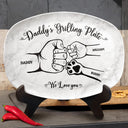 Gift For Father,Gift For Grandpa,Grilling,Non-Eng,Icon,Proud - Handpunch Dad's Grilling Plate - Personalized Plate