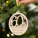 Wedding Anniversary,Gift For Couples,Gift For Husband,Gift For Wife,Happy - Happy 25th Anniversary - Personalized Custom Shaped Wooden Ornament