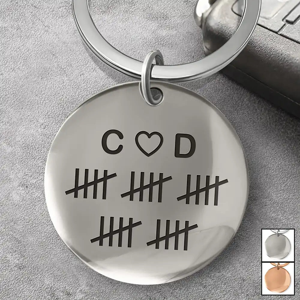 Wedding Anniversary, Gift For Couples, Gift For Husband, Gift For Wife, Happy - Happy 25th Anniversary, Silver Anniversary - Personalized Keyring