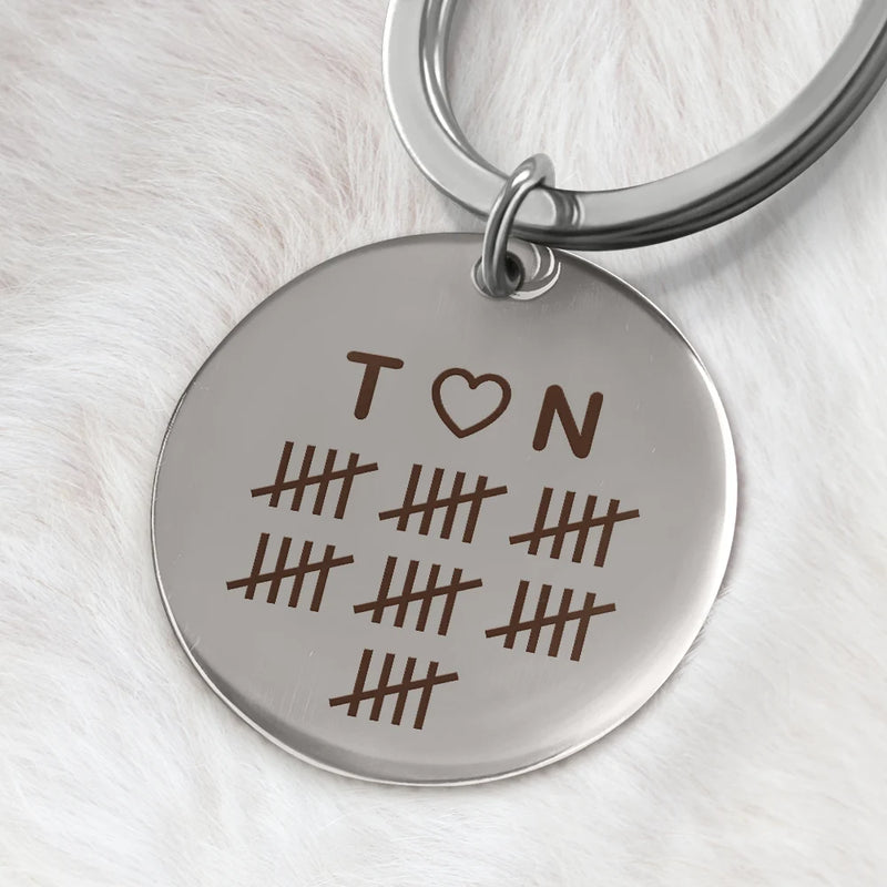 Wedding Anniversary, Gift For Couples, Gift For Husband, Gift For Wife, Happy - Happy 25th Anniversary, Silver Anniversary - Personalized Keyring