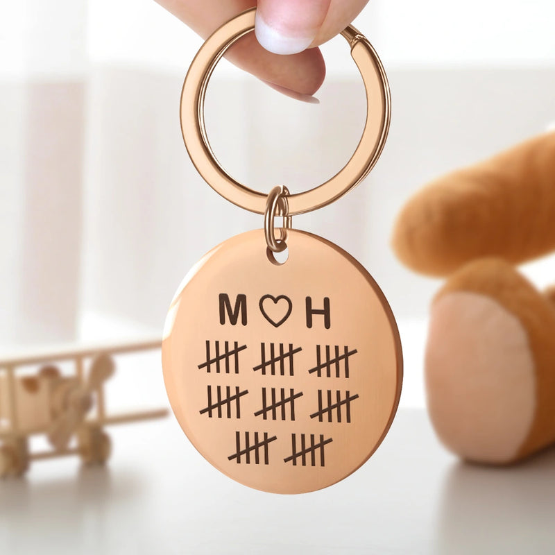 Wedding Anniversary, Gift For Couples, Gift For Husband, Gift For Wife, Happy - Happy 25th Anniversary, Silver Anniversary - Personalized Keyring