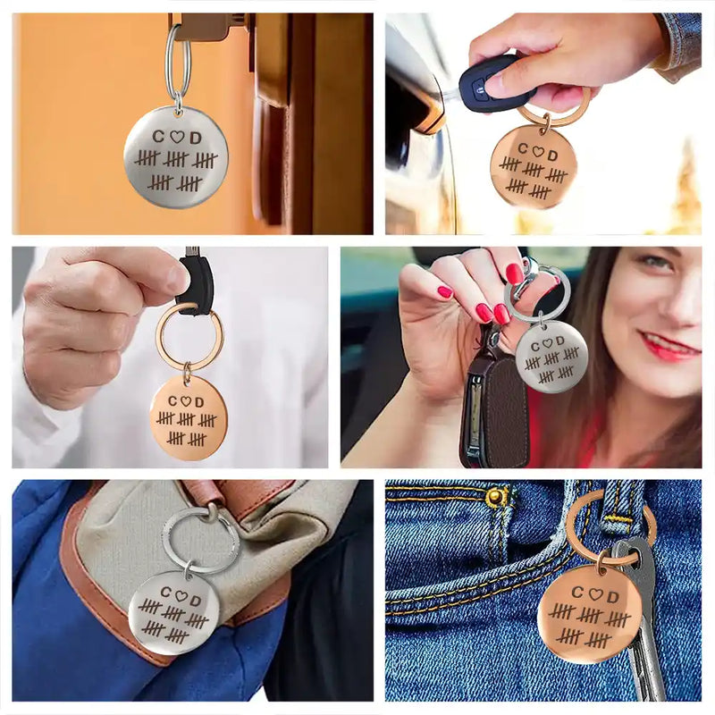 Wedding Anniversary, Gift For Couples, Gift For Husband, Gift For Wife, Happy - Happy 25th Anniversary, Silver Anniversary - Personalized Keyring