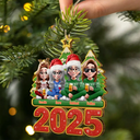 Christmas,Happy,Family - Happy All Family 3D Effect - Personalized Custom Shaped Wooden Ornament