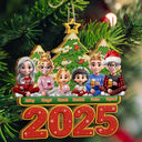 Christmas,Happy,Family - Happy All Family 3D Effect - Personalized Custom Shaped Wooden Ornament