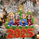 Christmas,Happy,Family - Happy All Family 3D Effect - Personalized Custom Shaped Wooden Ornament