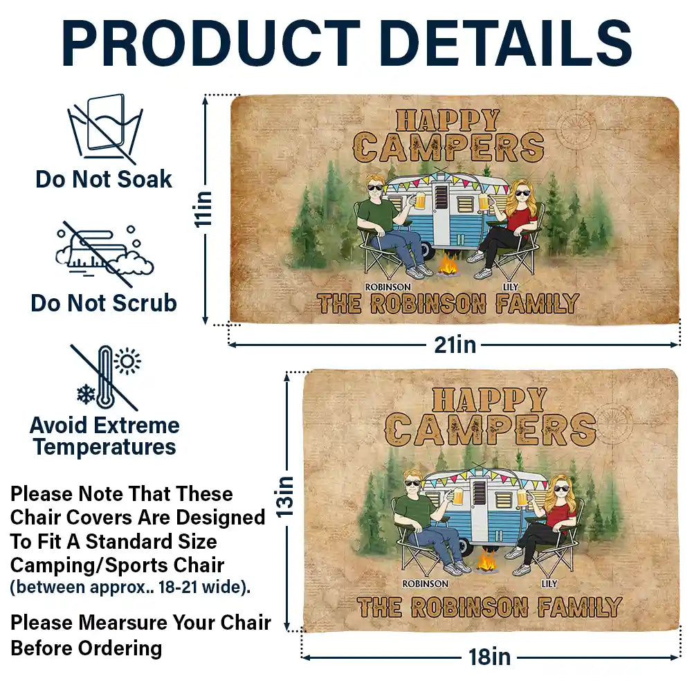 Happy Campers - Personalized Folding Chair Cover