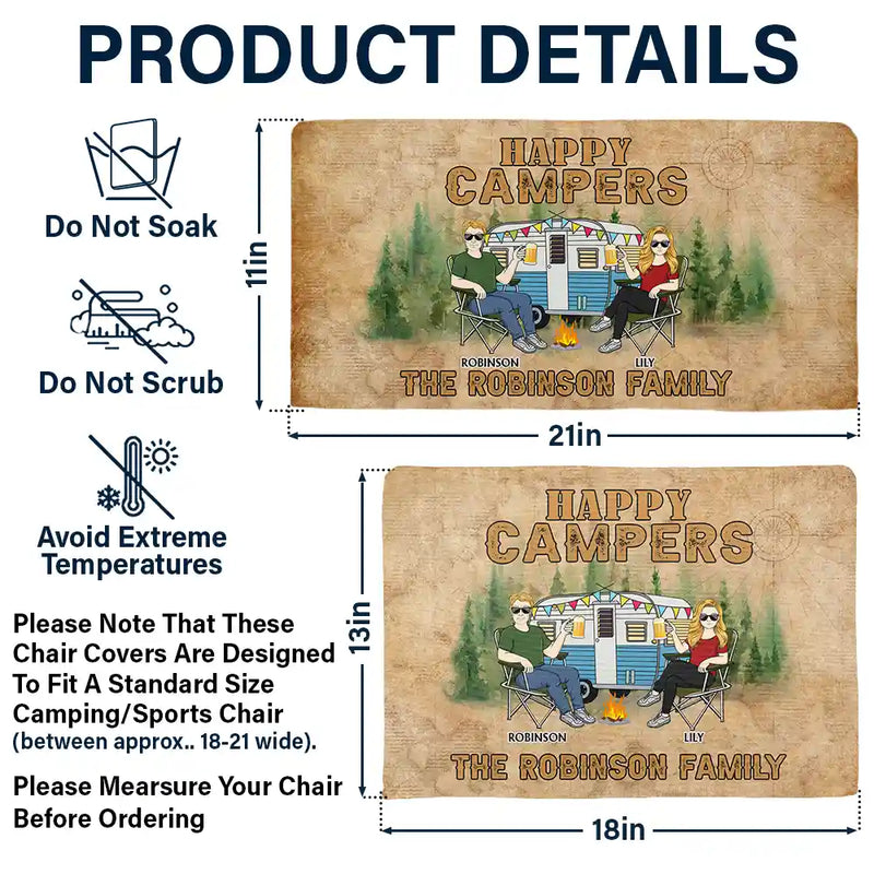 Happy Campers - Personalized Folding Chair Cover