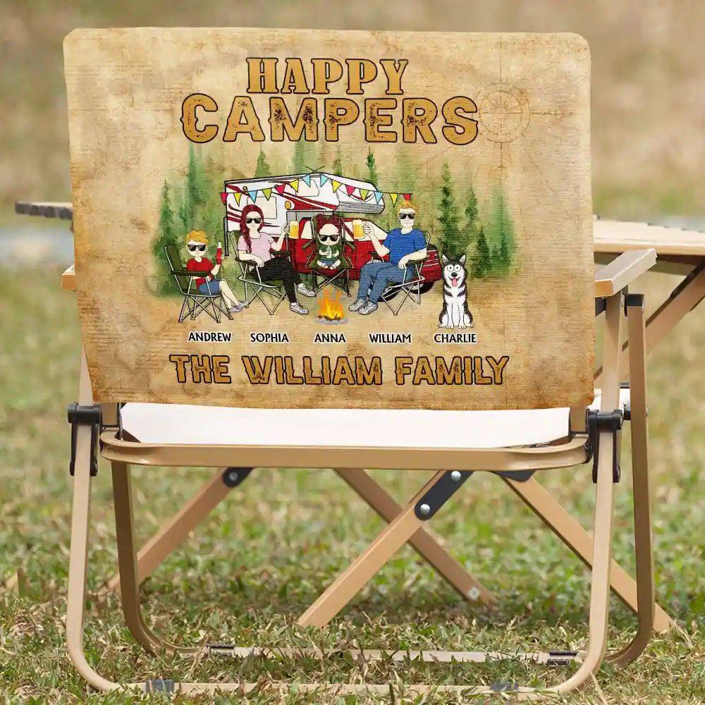 Happy Campers - Personalized Folding Chair Cover