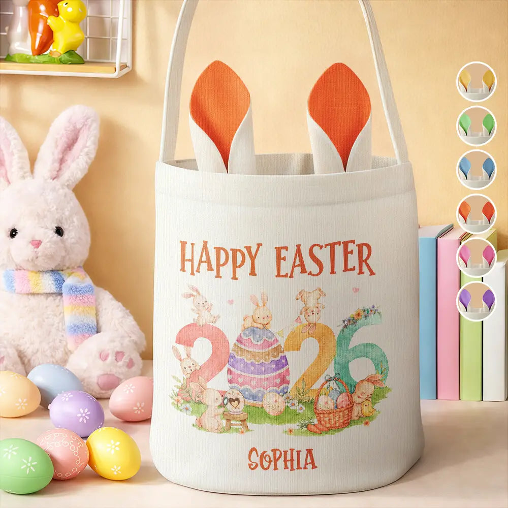 Happy Easter - Personalized Bunny Ears Bucket Bag