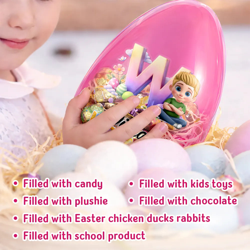 Easter, Happy, Gift For Kids, Parents - Happy Easter Alphabet Baby Kid - Personalized Fillable Egg 