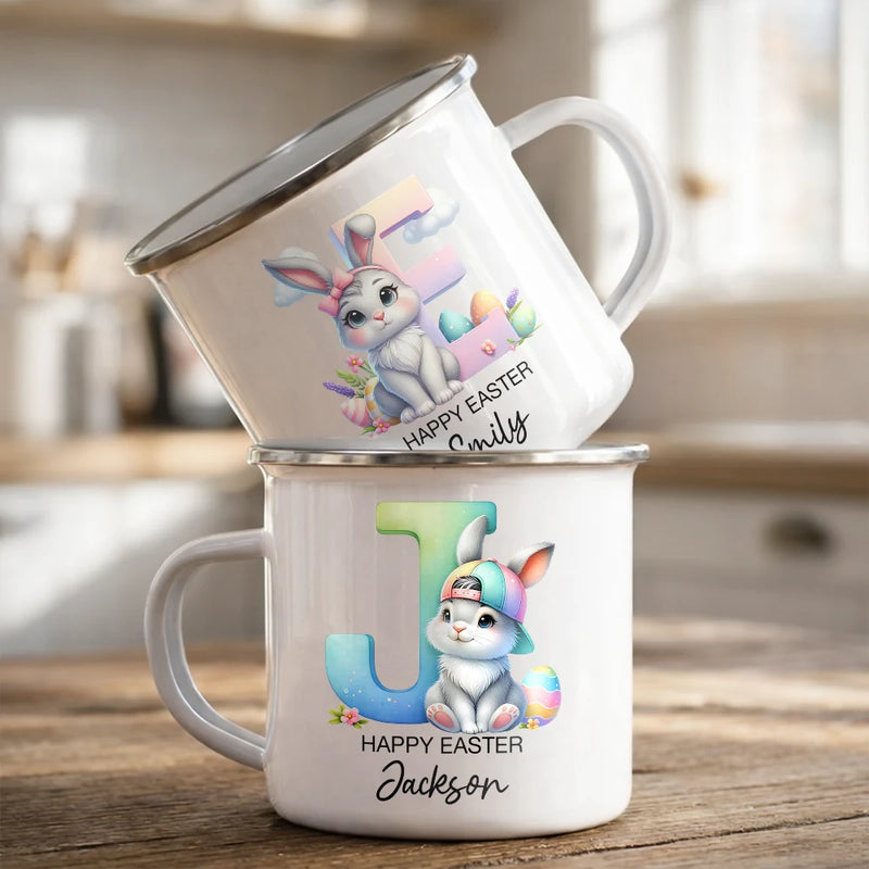 Easter,Happy,Gift For Kids,Parents - Happy Easter Bunny - Personalized Enamel Mug
