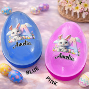 Easter,Happy,Gift For Kids,Parents - Happy Easter Bunny Chicken - Personalized Fillable Egg