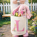 Gift For Kids,Grandma - Grandkids,Gift For Grandkids,Dad - Children,Mom - Children,Easter,Happy - Happy Easter Cute Rabbit Initial - Personalized Bunny Ears Bucket Bag