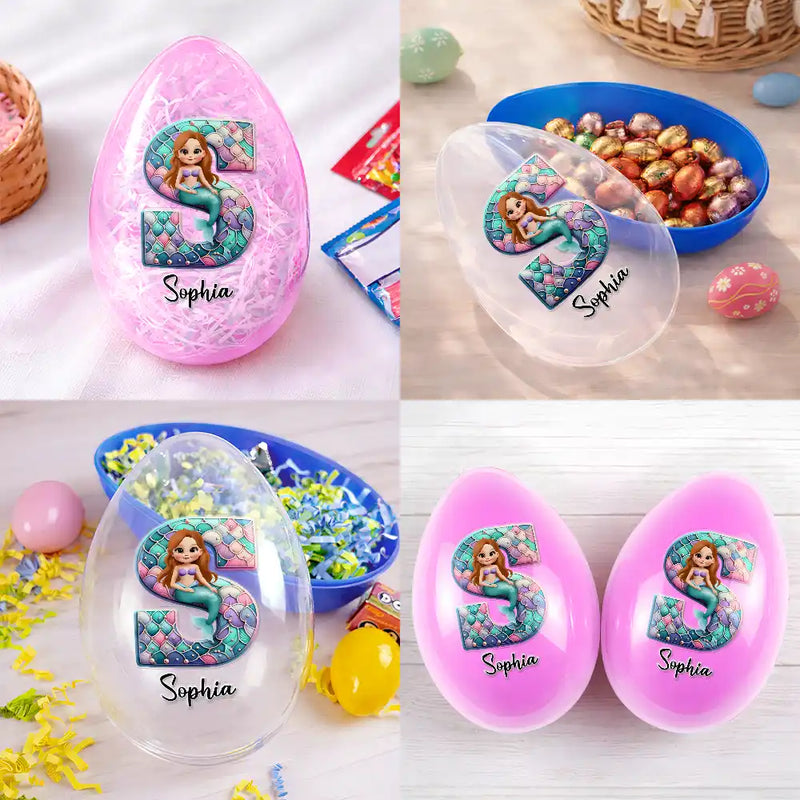 Easter,Happy,Gift For Kids,Parents - Happy Easter Truck Car Dinosaur Mermaid Alphabet - Personalized Fillable Egg