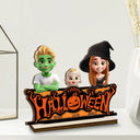 Halloween,Family,Happy - Happy Halloween Family Costume - Personalized Custom Shaped 2-Layered Wooden Plaque