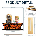 Halloween,Family,Happy - Happy Halloween Family Costume - Personalized Custom Shaped 2-Layered Wooden Plaque