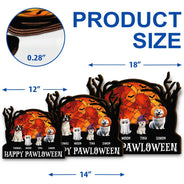 Halloween, Pet Lovers, Cat Lovers, Dog Lovers - Happy Meowloween Halloween Pets - Personalized Custom Shaped Wood Sign